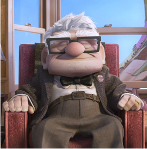 Carl Fredricksen Relaxing in his favorite (flying!) armchair