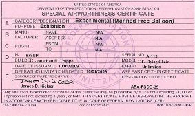 N878UP Airworthiness Certificate