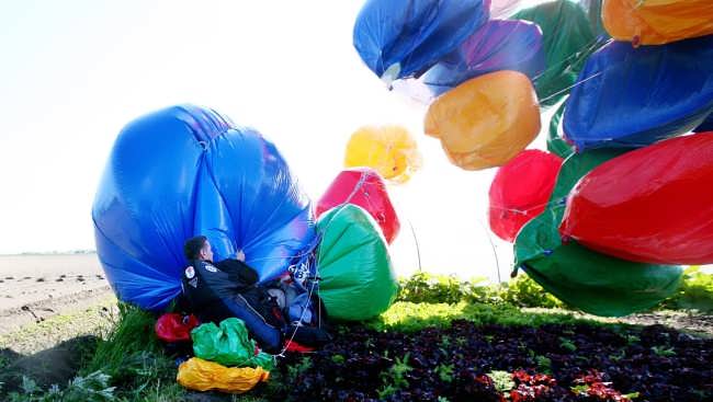 Wrangling the Balloons, after landing in France