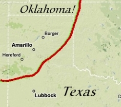 Map: Texas...into Oklahoma!